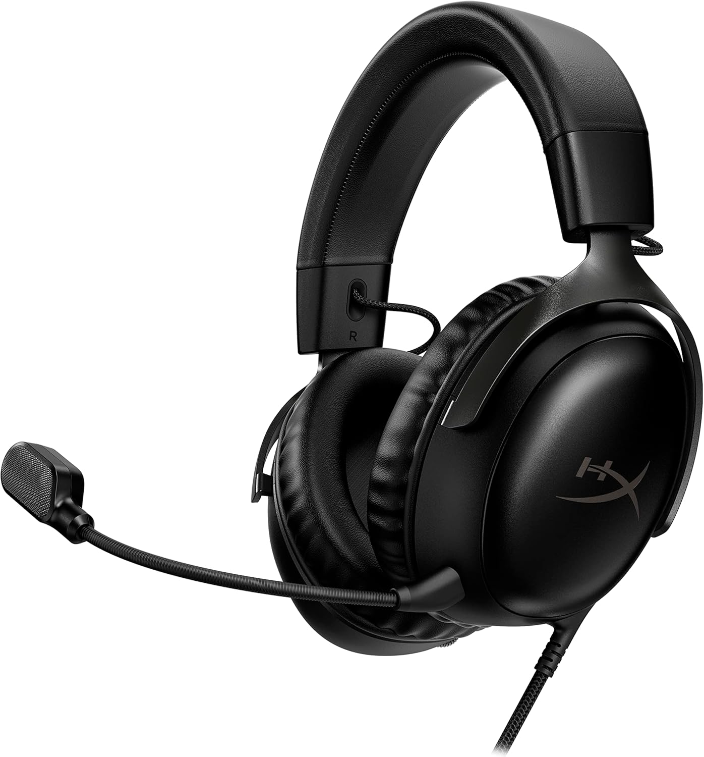 HyperX Cloud III – Wired Gaming Headset, PC, PS5, Xbox Series X|S, Angled 53mm Drivers, DTS Spatial Audio, Memory Foam, Durable Frame, Ultra-Clear 10mm Mic, USB-C, USB-A, 3.5mm – Black 2years Warranty