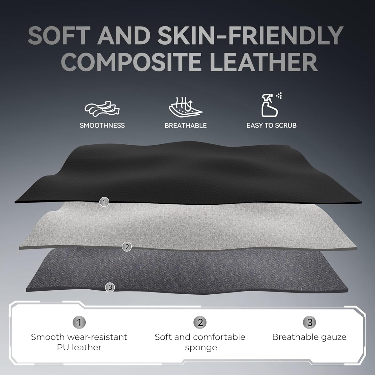 OneGame Gaming Chair Ergonomic, Racing Style PU Leather Game Chair, Adjustable Backrest Swivel Ergonomic Gamer Chair with Lumbar Support, Black&gray