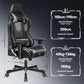 OneGame Gaming Chair Ergonomic, Racing Style PU Leather Game Chair, Adjustable Backrest Swivel Ergonomic Gamer Chair with Lumbar Support, Black&gray
