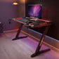 EUREKA ERGONOMIC Gaming Desk with led Lights,ERK-EDK-Z2BK-V3