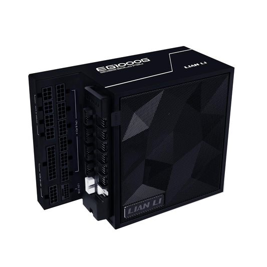 Lian Li Edge Series - 1000W Full Modular Power Supply (Fan USB Hub Included) - Gold - ATX 3.1 - PCIE 5.1 Support - 12V-2x6 Connector - L-Shape Design for Dual Chamber Case - Black (EG1000G.BH)
