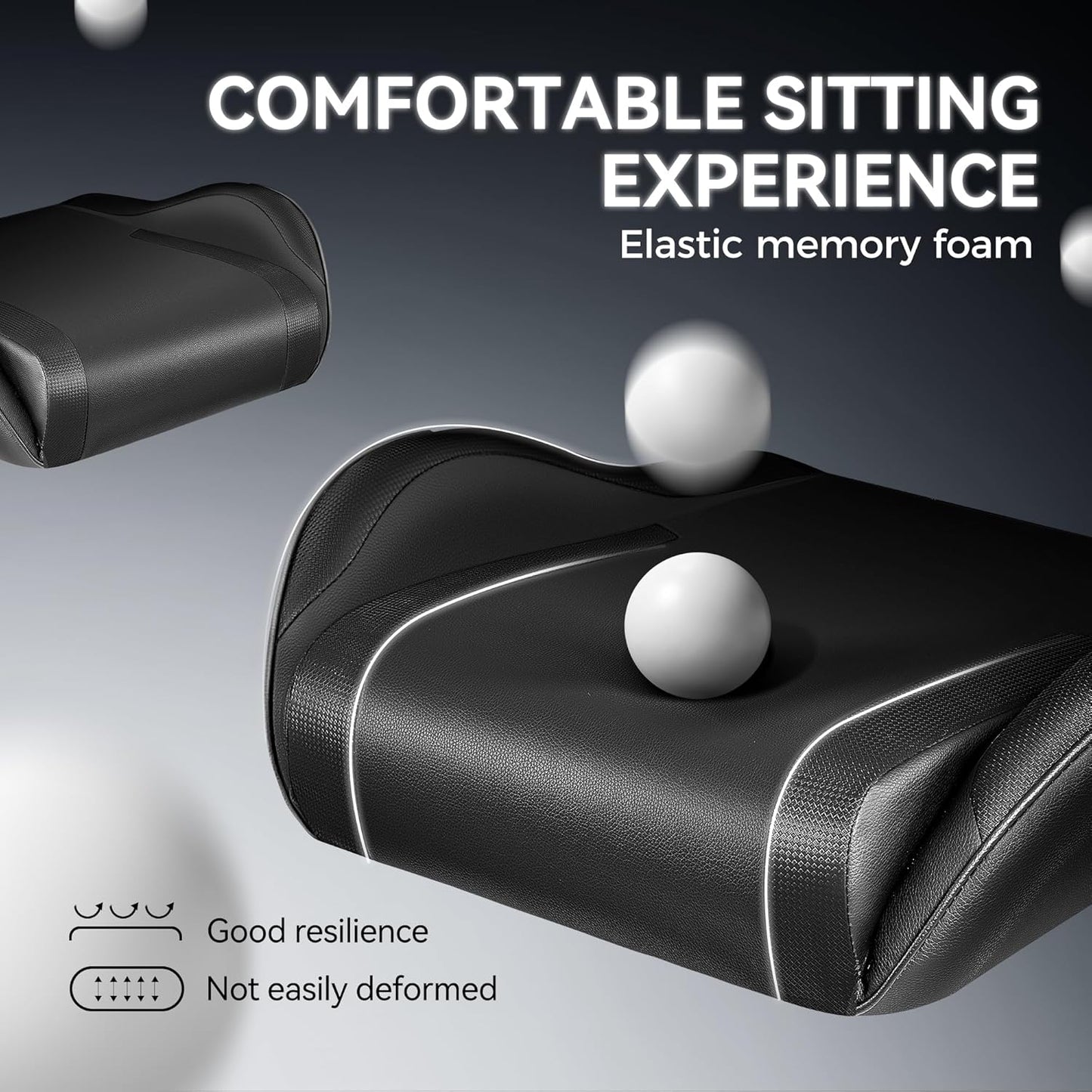 OneGame Gaming Chair Ergonomic, Racing Style PU Leather Game Chair, Adjustable Backrest Swivel Ergonomic Gamer Chair with Lumbar Support, Black