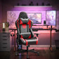 OneGame Gaming Chair, High Back Computer Leather Chair 155°Adjustable Backrest Swivel Ergonomic Office Chair with Lumbar Support, Black&Red