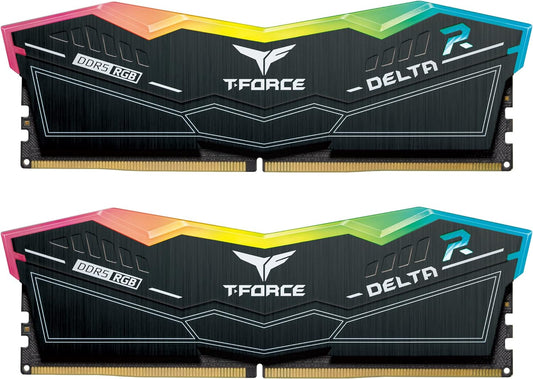 TEAMGROUP T-Force Delta RGB DDR5 Ram 32GB (2x16GB) 6200MHz PC5-49600 CL38 Desktop Memory Module Ram for 600 700 Series Chipset XMP 3.0 Ready Black - FF3D532G6200HC38ADC01-GC