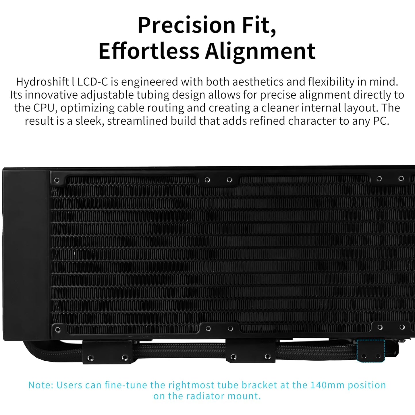 Lian-Li Hydroshift II LCD-C 360CL Liquid CPU Cooler, 2.1" IPS Display, 2600 RPM Fan Speed, 72 CFM Fan Airflow, 2500 RPM Pump Speed, Aluminum Alloy Radiator Material, Black.