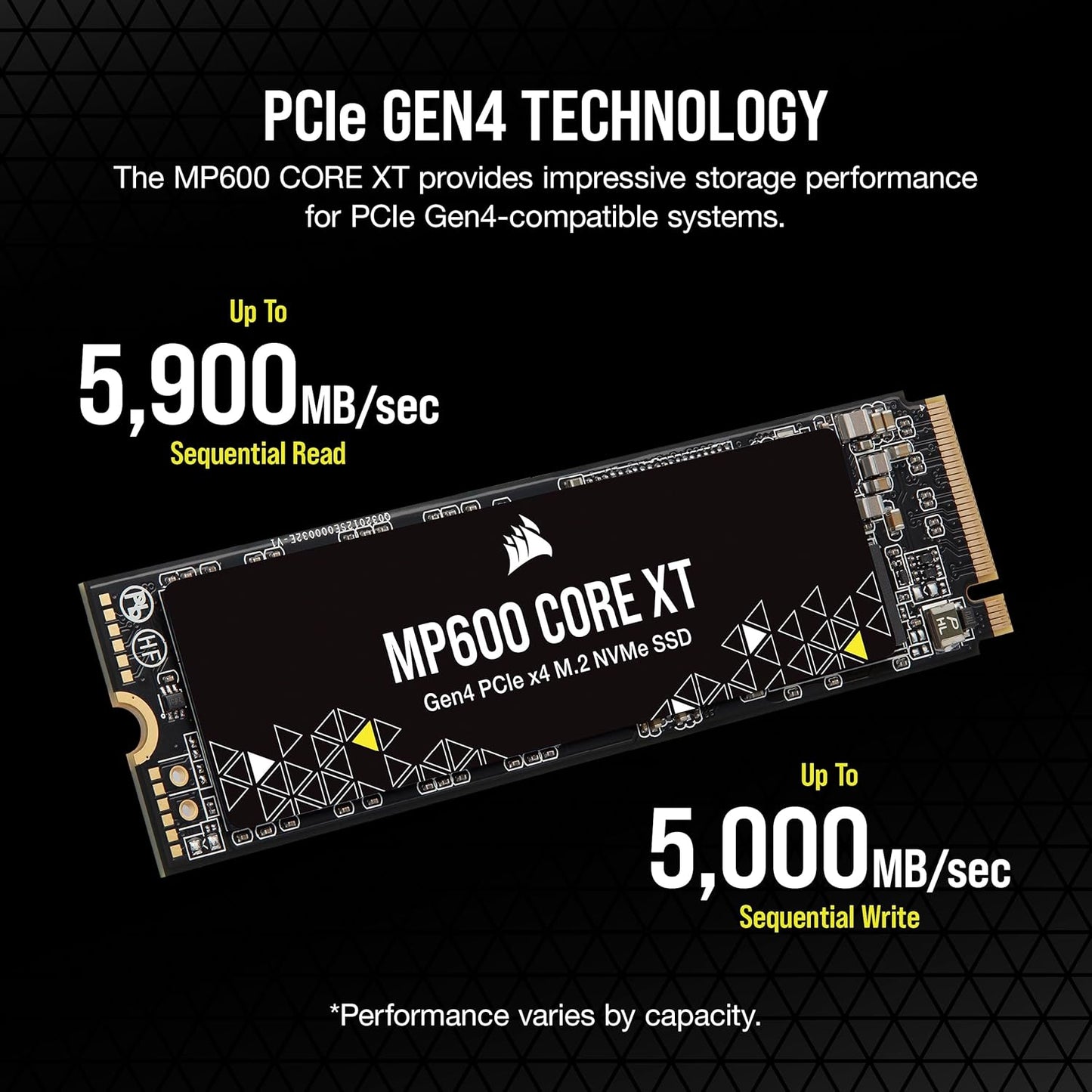 CORSAIR 1TB NVME MP600 CORE XT NVME GEN4 PCIE*4 M.2 SSD UP TO 5900 SSD HARDDRIVE,CSSD-F1000GBMP600CXTR2