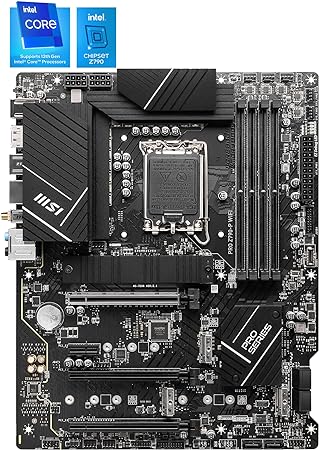 MSI PRO Z790-P WiFi ProSeries Motherboard, Supports 12th/13th Gen Intel Processors, LGA 1700, DDR5, PCIe 5.0, M.2, 2.5Gbps LAN, USB 3.2 Gen2, Wi-Fi 6E, ATX