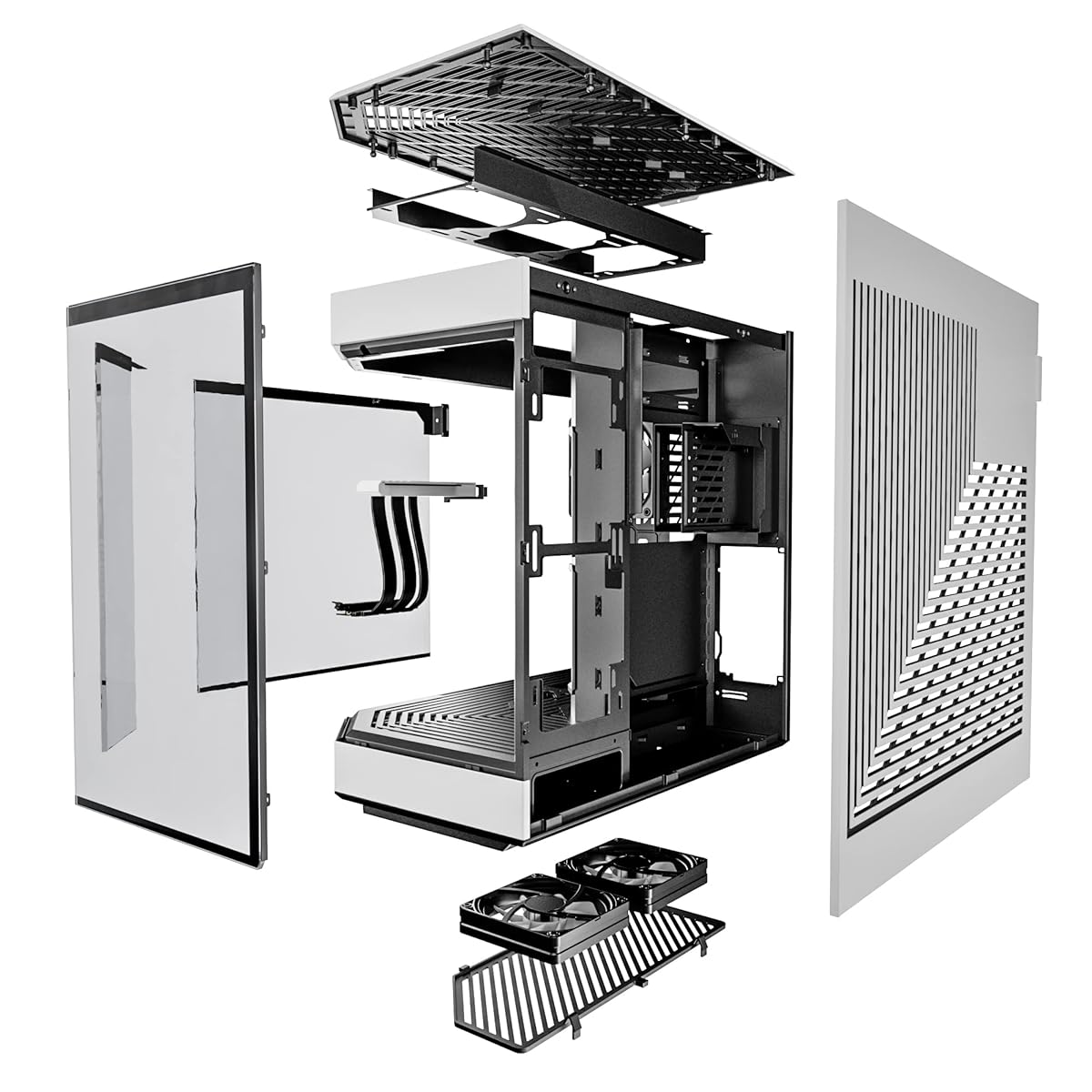 HYTE Y60 Modern Aesthetic Dual Chamber Panoramic Tempered Glass Mid-Tower ATX Computer Gaming Case with PCIE 4.0 Riser Cable Included, White (CS-HYTE-Y60-BW)