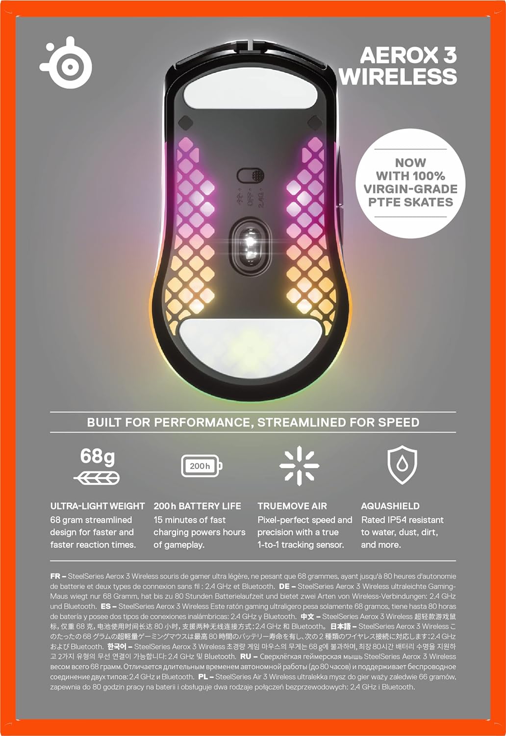 SteelSeries Aerox 3 Wireless ultra lightweight gaming mouse