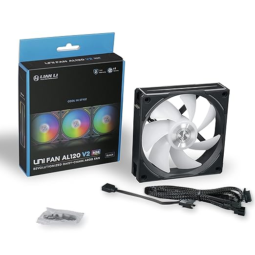 Lian Li UNI Fan AL120 V2 120mm Black Single Pack Without Controller (only Compatible with UNI Fan AL V2)