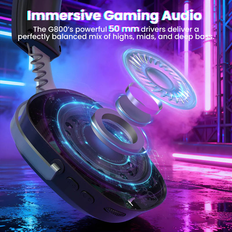 ATTACK SHARK G800 Wireless Black Gaming HEADSET Tri-Mode  (2.4G/BT/Wired)