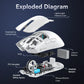 ATTACK SHARK X11 Lightweight Wireless Gaming Mouse with RGB Charging Dock,Tri-Mode-2.4G/USB-C Wired/BT,22K DPI,PAW3311 Optical Sensor,HUYU Switch, 5 programmable Buttons for PC,Mac-White