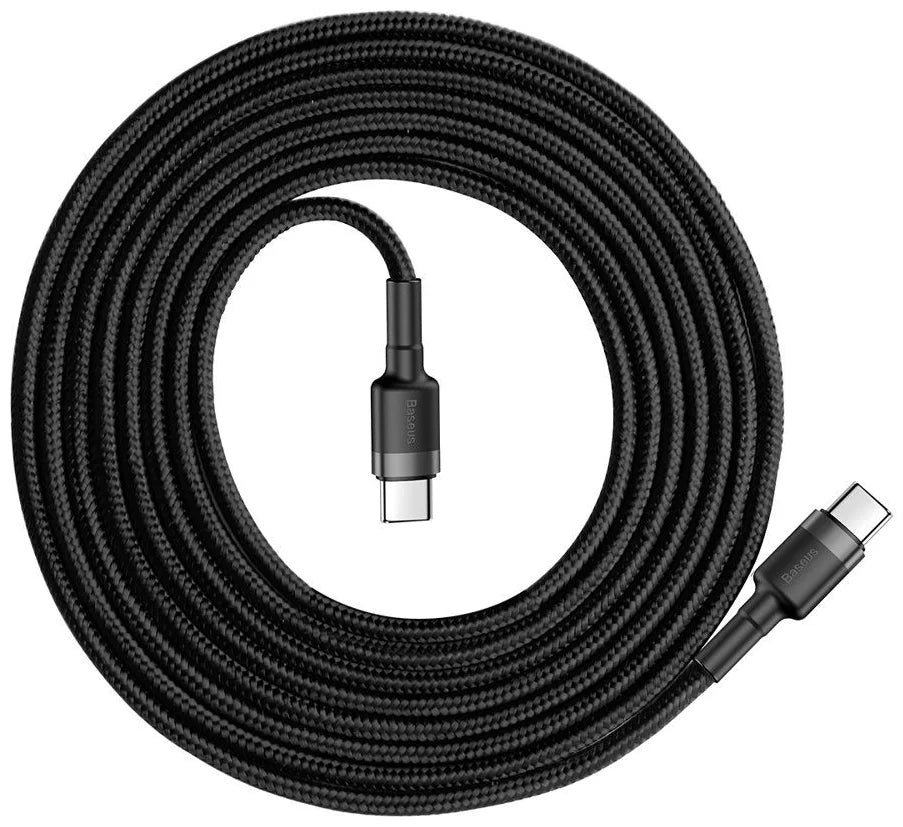 Cable BASEUS PD60W/QC3.0 TYPE-C CABLE 200CM GREY/BLACK