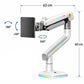 NB ERGONOMIC F5 Gaming Monitor Arm for 32–60 Inch Screens, Heavy Duty 20kg Monitor Stand, VESA 75x75/100x100, RGB Gaming Light, Full Motion Adjustable Arm, Premium Aluminum, White