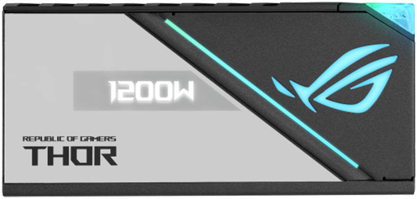 Asus Rog Thor 1200W Platinum II ATX Power Supply Unit, 80Plus Platinum Efficiency, ARGB Aura Sync, 100-240Vac AC Input Range, 1200W Total Output.