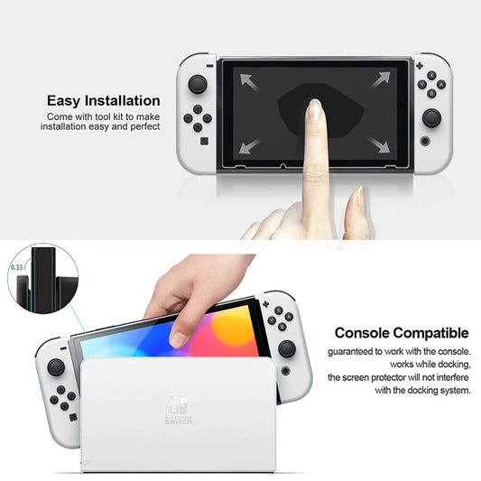 Nintendo Switch OLED SCREEN 0.3mm 9H HD Clear/Anti Blue Light Tempered Glass Screen Protector
