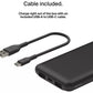 Belkin BOOST CHARGE 3-Port Power Bank 10K+ USB-A to USB-C Cable-Black