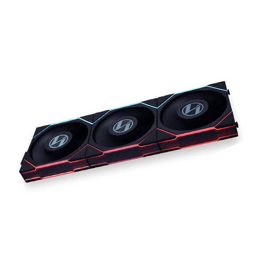 Lian Li UNI Fan TL-LCD 120-Triple Pack-2.4 GHz Signal for RGB & Fan Control-Infinity Mirror Design-LCD Display-Controller Included and Required-Black
