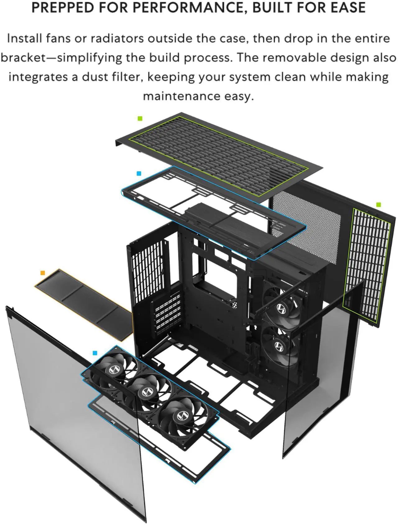 Lian Li O11D MINI V2 Compact ATX Mid-Tower Airflow Computer Case - Black - G99.O11DMIV2X.BLK.00