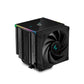 DEEPCOOL AK620 DIGITAL PERFORMANCE AIR COOLER, DUAL-TOWER LAYOUT, REAL-TIME CPU STATUS SCREEN, 6 COPPER HEAT PIPES, 260W HEAT DISSIPATION, TWIN 120MM FDB FANS, ALL BLACK DESIGN