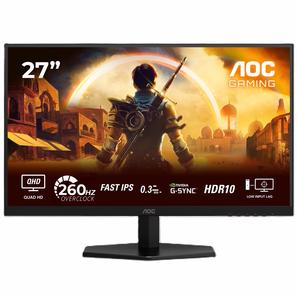 AOC Q27G40ZE, 27'', 2560×1440 Quad HD Resolution, Fast IPS Panel, 260Hz, 0.3MS Gaming Monitor