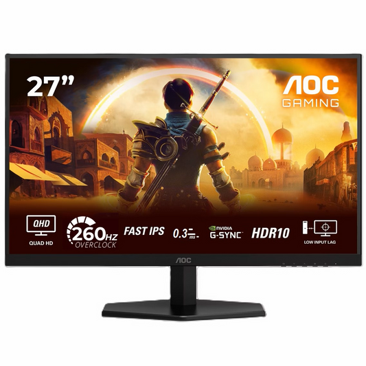 AOC Q27G40ZE, 27'', 2560×1440 Quad HD Resolution, Fast IPS Panel, 240Hz, 0.3MS Gaming Monitor Games Corner 