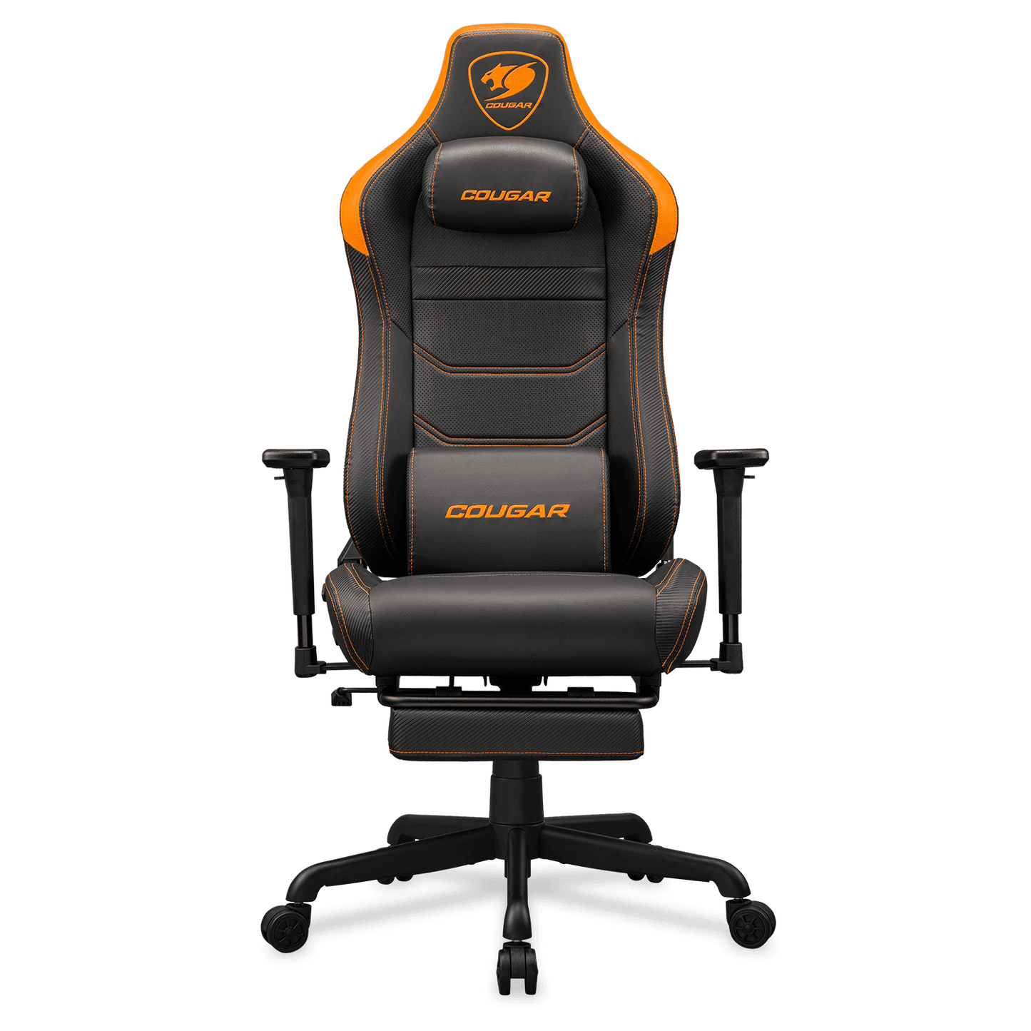 Cougar Armor EVO S Gaming Chair, Ergonomic Design, Premium PVC Leather, Adjustable Armrests, 160° Reclining Backrest, High-Density Foam, 5-Star Base,Orange.
