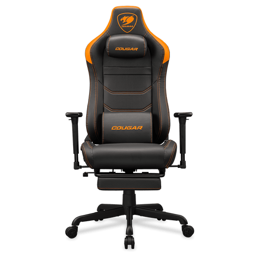 Cougar Armor EVO S Gaming Chair, Ergonomic Design, Premium PVC Leather, Adjustable Armrests, 160° Reclining Backrest, High-Density Foam, 5-Star Base,Orange.