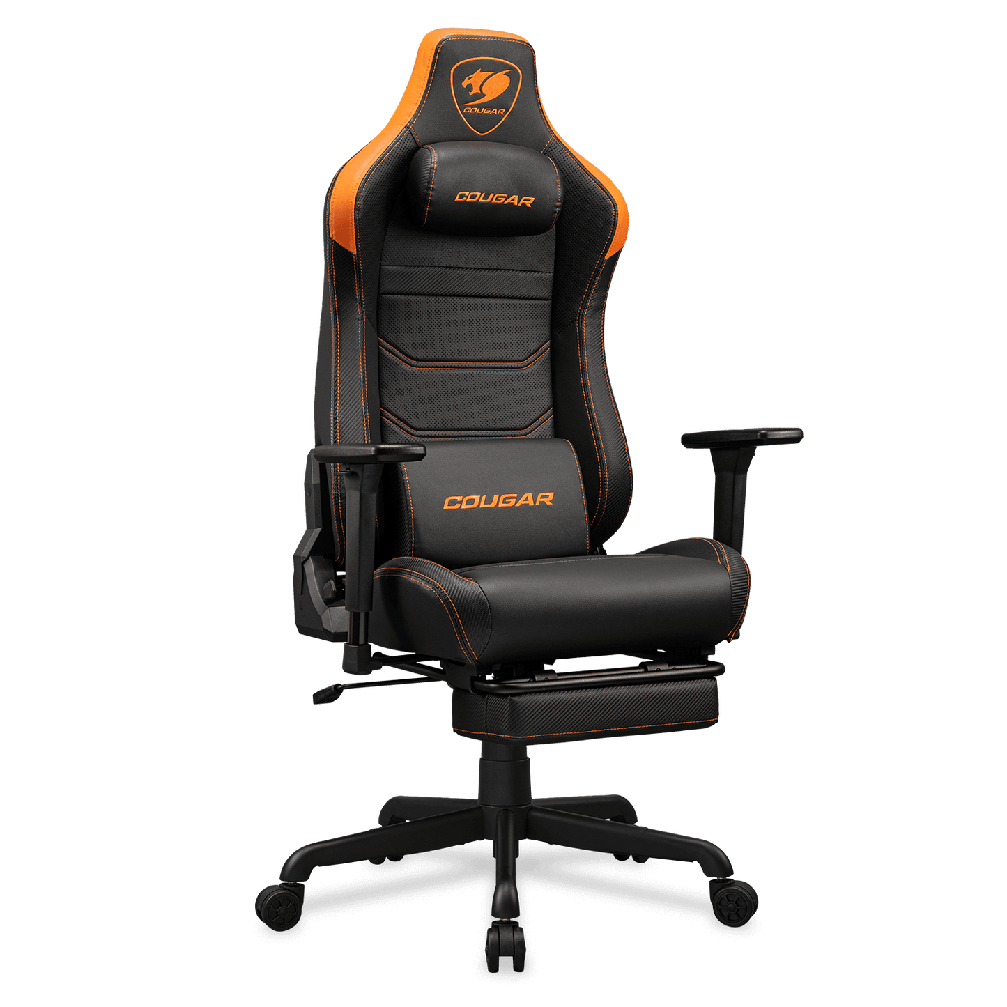 Cougar Armor EVO S Gaming Chair, Ergonomic Design, Premium PVC Leather, Adjustable Armrests, 160° Reclining Backrest, High-Density Foam, 5-Star Base,Orange.