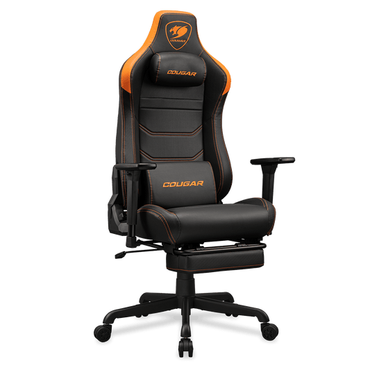 Cougar Armor EVO S Gaming Chair, Ergonomic Design, Premium PVC Leather, Adjustable Armrests, 160° Reclining Backrest, High-Density Foam, 5-Star Base,Orange.