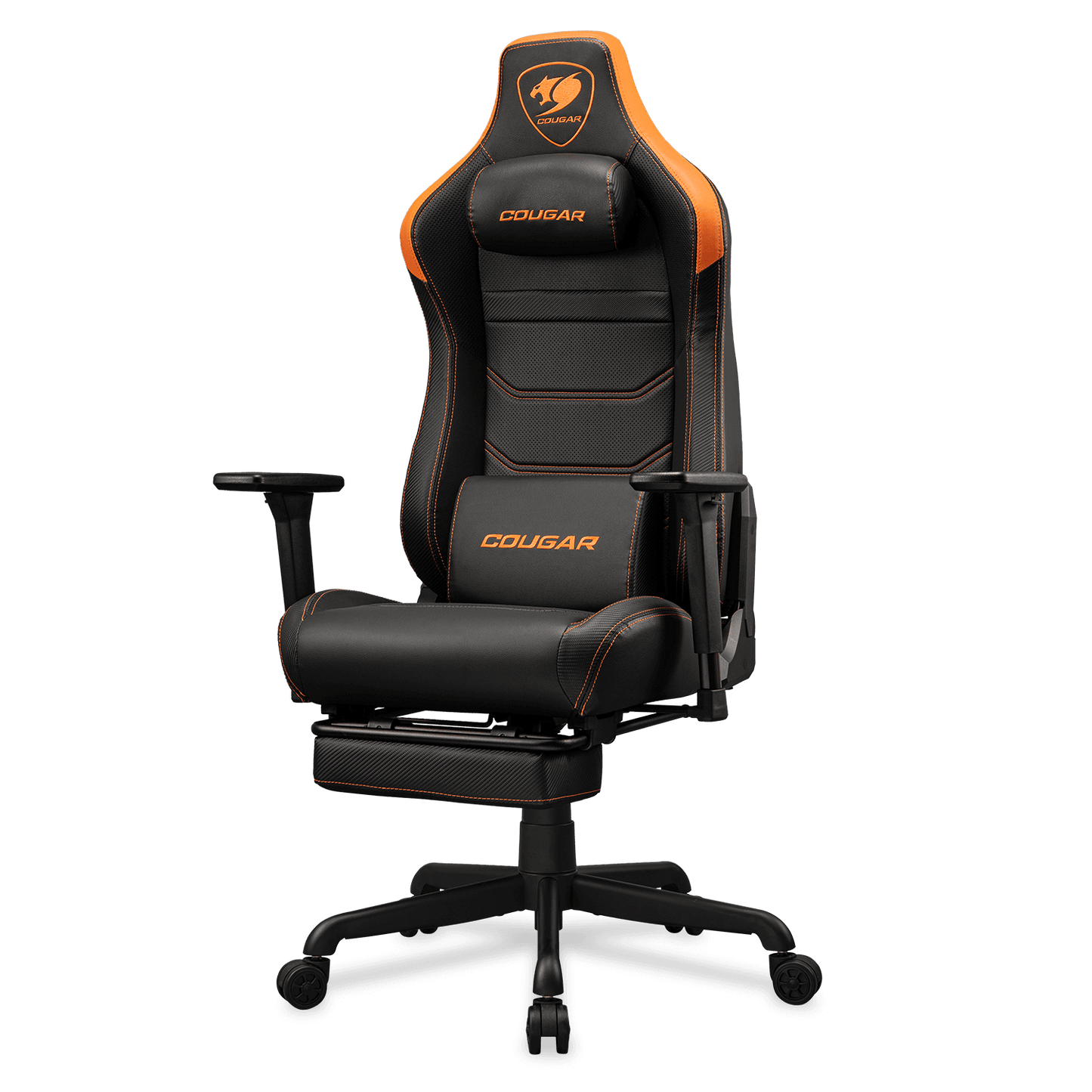 Cougar Armor EVO S Gaming Chair, Ergonomic Design, Premium PVC Leather, Adjustable Armrests, 160° Reclining Backrest, High-Density Foam, 5-Star Base,Orange.