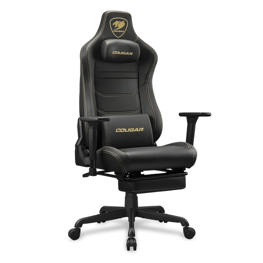 Cougar Armor EVO S Gaming Chair, Ergonomic Design, Premium PVC Leather, Adjustable Armrests, 160° Reclining Backrest, High-Density Foam, 5-Star Base,Gold