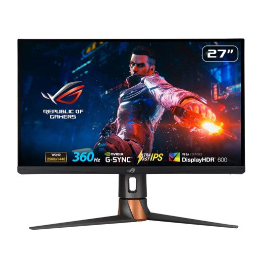 ASUS ROG Swift PG27AQN - 360Hz 27” 1440P HDR Gaming Monitor - QHD (2560 x 1440), Fast IPS, 1ms, G-SYNC, Eye Care, HDMI, DisplayPort, USB, Ergonomic Design, VESA Wall Mountable, HDR10, DisplayHDR600