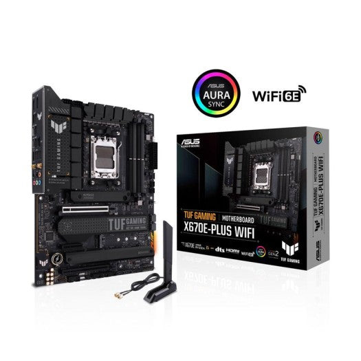 ASUS TUF GAMING X670E-PLUS WIFI 6E SOCKET AM5 (LGA 1718) RYZEN 7000 ATX GAMING MOTHERBOARD (16 POWER STAGES, PCIE 5.0, DDR5 MEMORY, FOUR M.2 SLOTS, WIFI 6E AND 2.5 GB ETHERNET, USB 4 HEADER, TWO-WAY AI NOISE CANCELATION, AURA RGB LIGHTING)