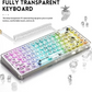 ATTACK SHARK K75 Transparent Mechanical Keyboard, Wired, TKL Gasket Mount, QMK/VIA Support, & Custom Coiled Cable, White