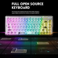 ATTACK SHARK K75 Transparent Mechanical Keyboard, Wired, TKL Gasket Mount, QMK/VIA Support, & Custom Coiled Cable, White