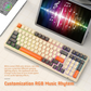 ATTACK SHARK K98 Wireless Mechanical Gaming Keyboard, 100-Key Hot-Swap, Tri-Mode Connectivity, Coiled USB-C Cable, Diamante-Yellow-Gray Edition