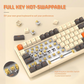 ATTACK SHARK K98 Wireless Mechanical Gaming Keyboard, 100-Key Hot-Swap, Tri-Mode Connectivity, Coiled USB-C Cable, Diamante-Yellow-Gray Edition