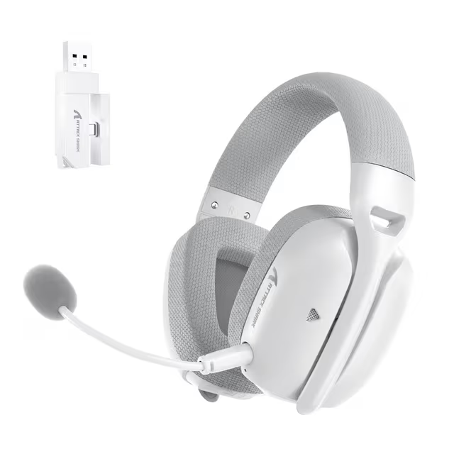 ATTACK SHARK L80 PRO Wireless Gaming Headset, 20ms Ultra-Low Latency, 203g Featherweight Design, Dual Mics, & Tri-Mode Connectivity, White
