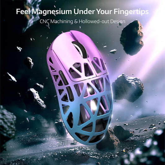 ATTACK SHARK R2 Magnesium Alloy Wireless Gaming Mouse, 45g Superlight, 8K Polling, (Not Include the Charging Dock), PAW3950 Flagship Sensor, & 42,000 DPI, Iridescent, Purple & Blue Games Corner 