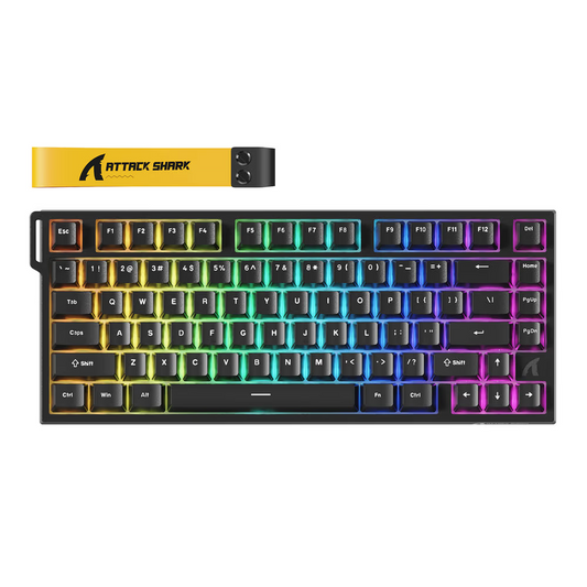 ATTACK SHARK R82 HE Magnetic Switch Gaming Keyboard, 75% Wired, 8KHz Polling, 0.005mm Rapid Trigger Accuracy, & Snap Tap Support, Black Games Corner 