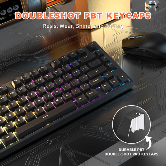 ATTACK SHARK R82 HE Magnetic Switch Gaming Keyboard, 75% Wired, 8KHz Polling, 0.005mm Rapid Trigger Accuracy, & Snap Tap Support, Black Games Corner 