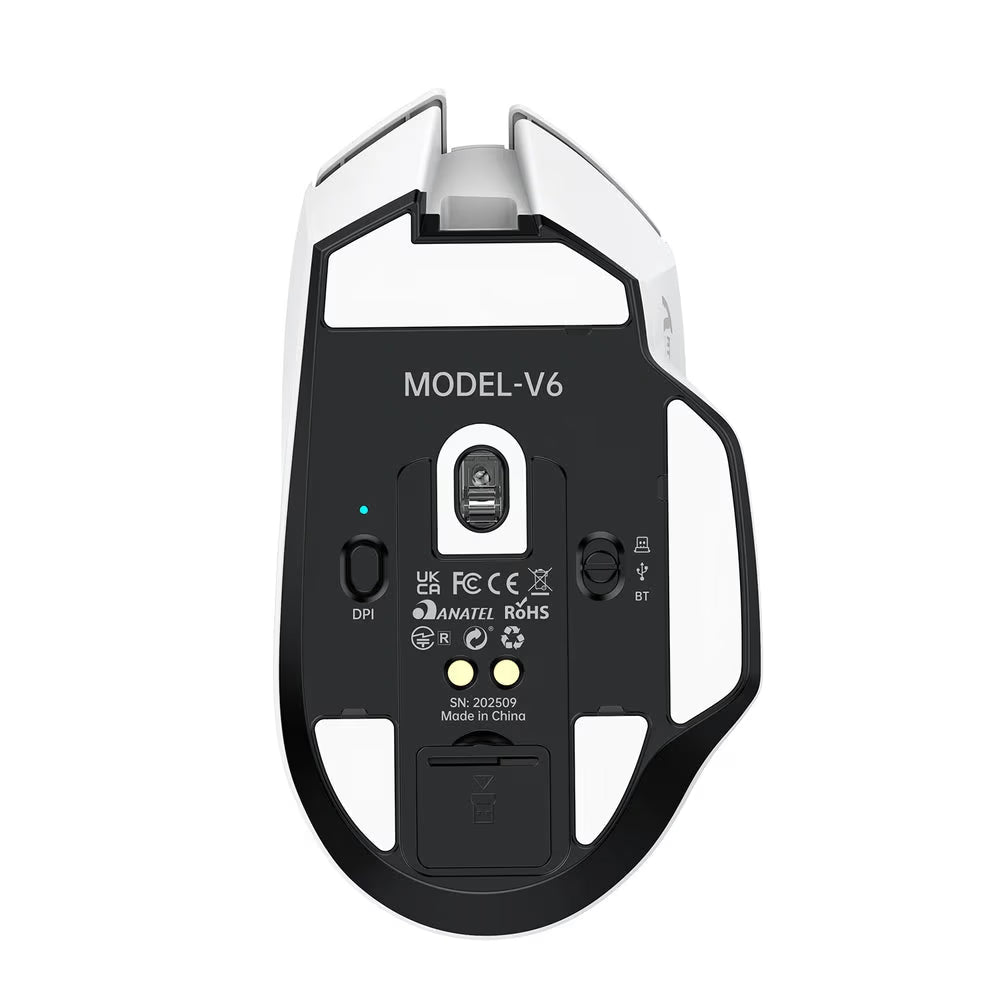 ATTACK SHARK V6 Ultra-Light Wireless Gaming Mouse, 40g Superlight, RGB Magnetic Charging Dock, 25,000 DPI PixArt PAW3311, Tri-Mode Connectivity, Black