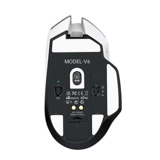 ATTACK SHARK V6 Ultra-Light Wireless Gaming Mouse, 40g Superlight, RGB Magnetic Charging Dock, 25,000 DPI PixArt PAW3311, Tri-Mode Connectivity, Black Games Corner 