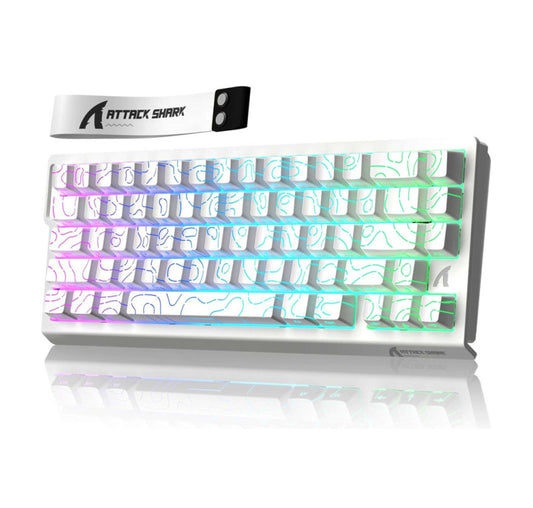 ATTACK SHARK X68HE Rapid Trigger Magnetic Keyboard – 60% RGB Gaming Keyboard, 8000Hz, Adjustable Actuation, USB-C (White Pro) Games Corner 