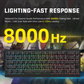 ATTACK SHARK X68 PRO HE Wireless Magnetic Gaming Keyboard, 60% Ultra-Compact Tri-Mode, 8KHz Polling, & 0.01mm Rapid Trigger, Black Contour Line