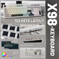 ATTACK SHARK X98 Wireless Mechanical Keyboard – 102-Key Full-Size Layout, Gasket-Mount, Tri-mode, Pre-Lubed Strawberry Switches, White