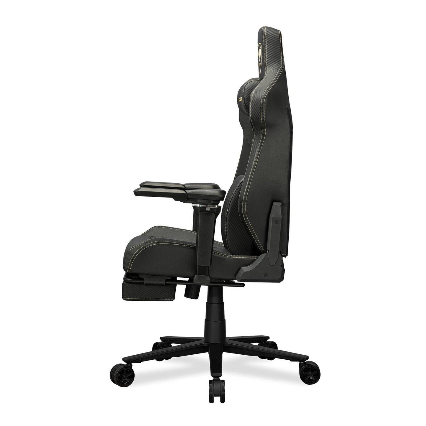 COUGAR Armor EVO M Gaming Chair with Breathable Premium PVC Leather, 5D Adjustable Armrests, Retractable Footrest, Lumbar Cushion, Magnetic Neck Pillow Foam,Gold