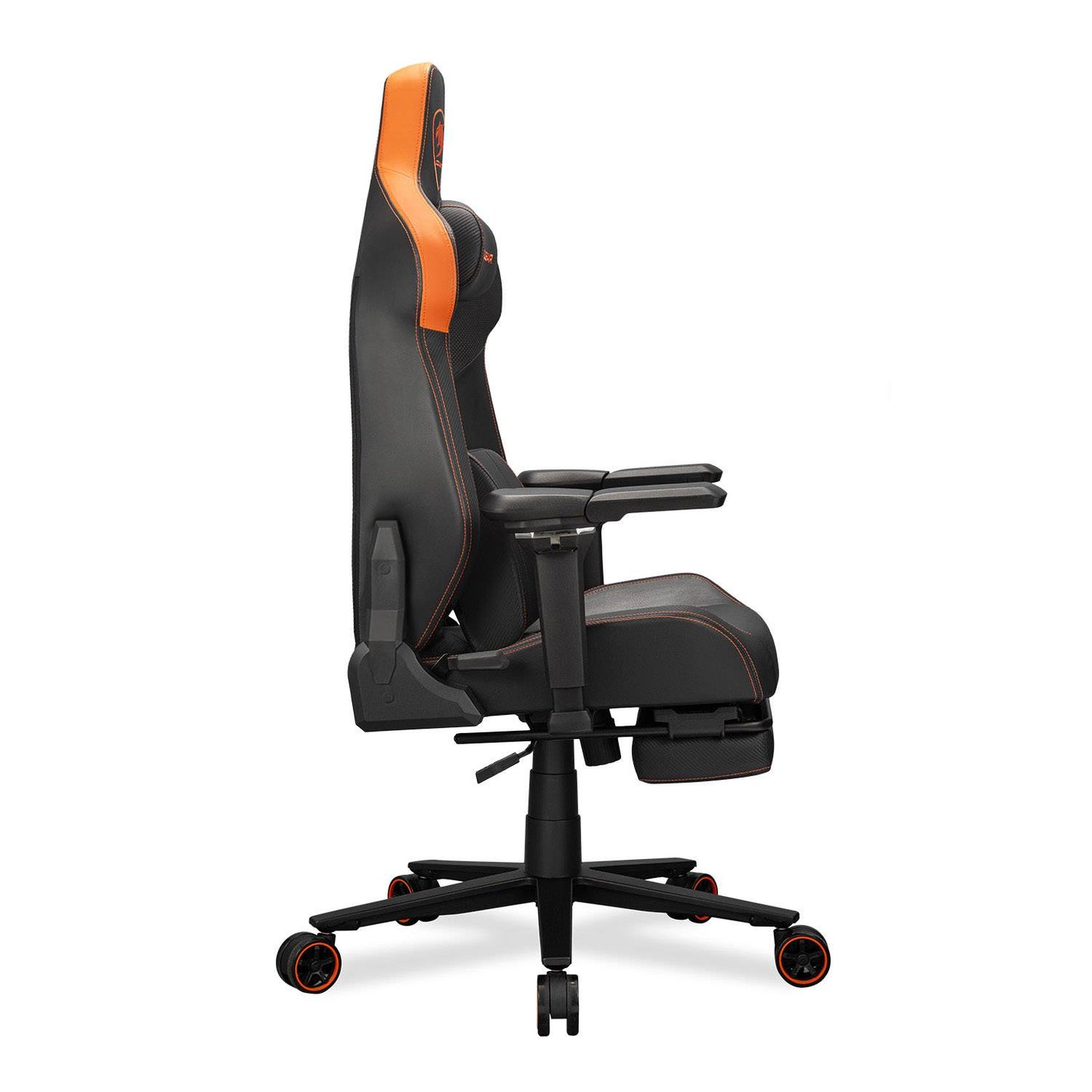 COUGAR Armor EVO M Gaming Chair with Breathable Premium PVC Leather, 5D Adjustable Armrests, Retractable Footrest, Lumbar Cushion, Magnetic Neck Pillow Foam,Orange