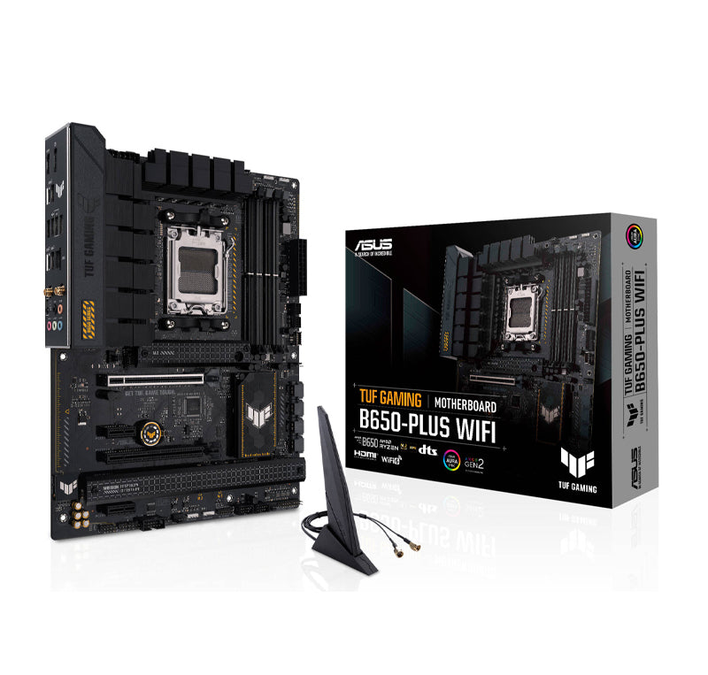 ASUS TUF GAMING B650-PLUS WIFI DDR5 ATX MOTHERBOARD, AMD SOCKET AM5, B650 CHIPSET, 2.5GB ETHERNET, BLUETOOTH, WIFI 6E 6GHZ, MAX 128GB 4XDIMM MEMORY, PCIE 4.0X16, 3XM.2 SLOT